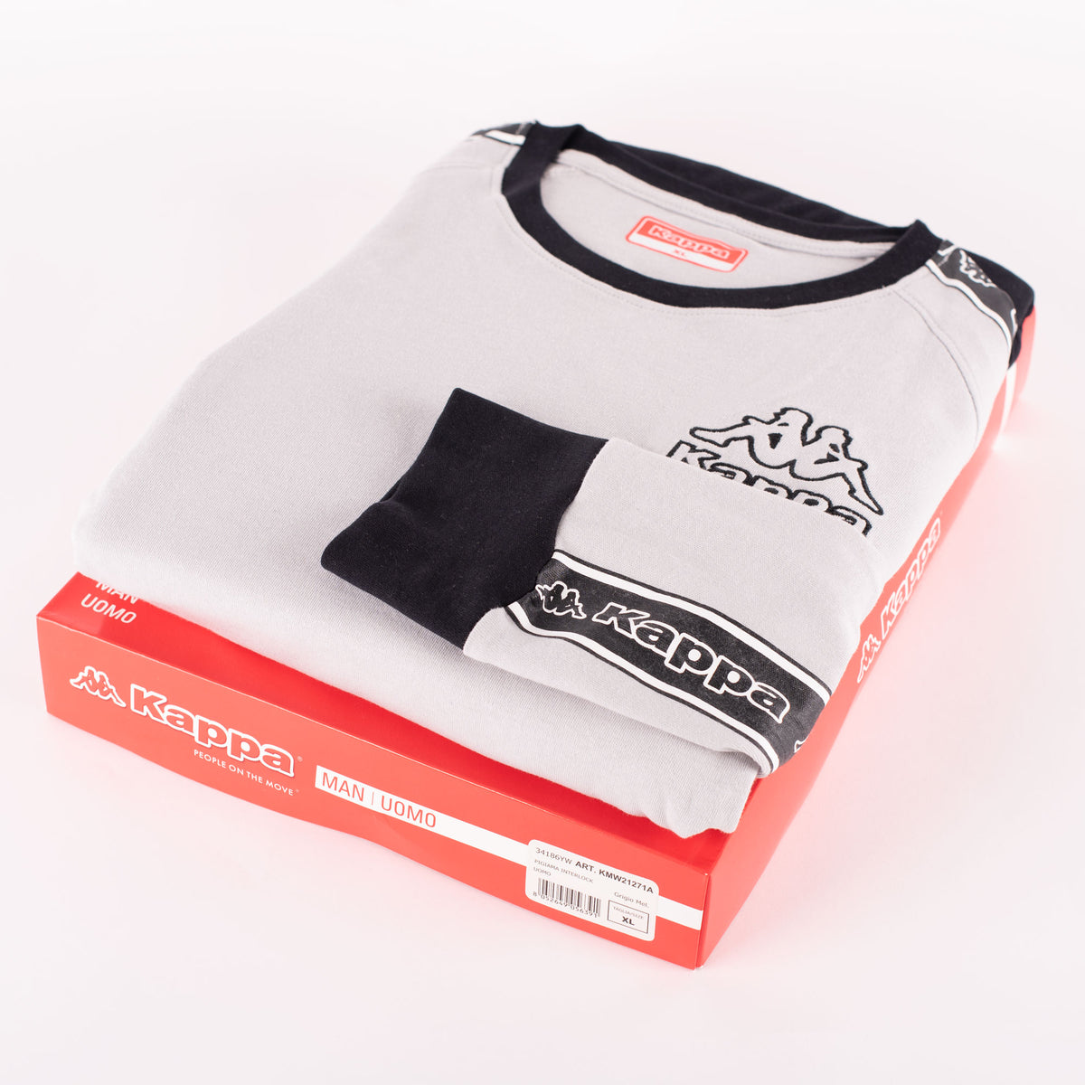 Pigiama bambino Kappa 21271Y caldo cotone grigio melange