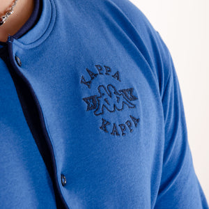 Pigiama uomo Kappa 21268 aperto caldo cotone con polsini blu royal
