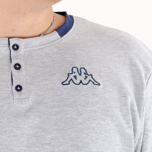 Pigiama uomo Kappa 21262 caldo cotone grigio melange con polsini