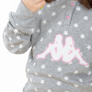 Pigiama bambina caldo cotone con stelle Kappa grigio 21382B