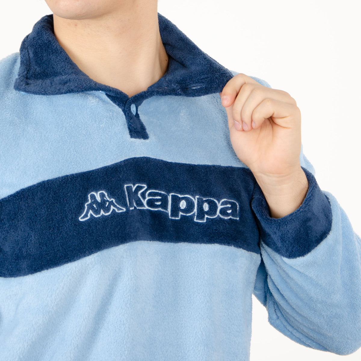 Pigiama uomo Kappa 21298 caldissimo pile coral avio