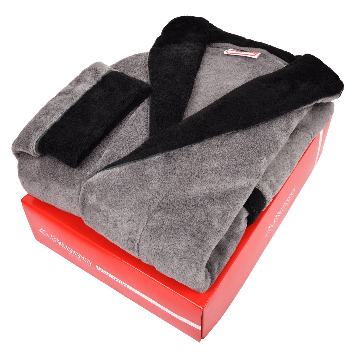 Vestaglia uomo coral caldissimo grigio nero con cinta e tasche Kappa 22157