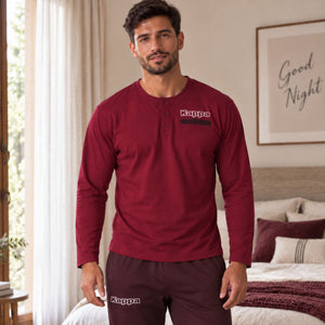 Pigiama uomo caldo cotone scollo serafino Kappa KMW26542