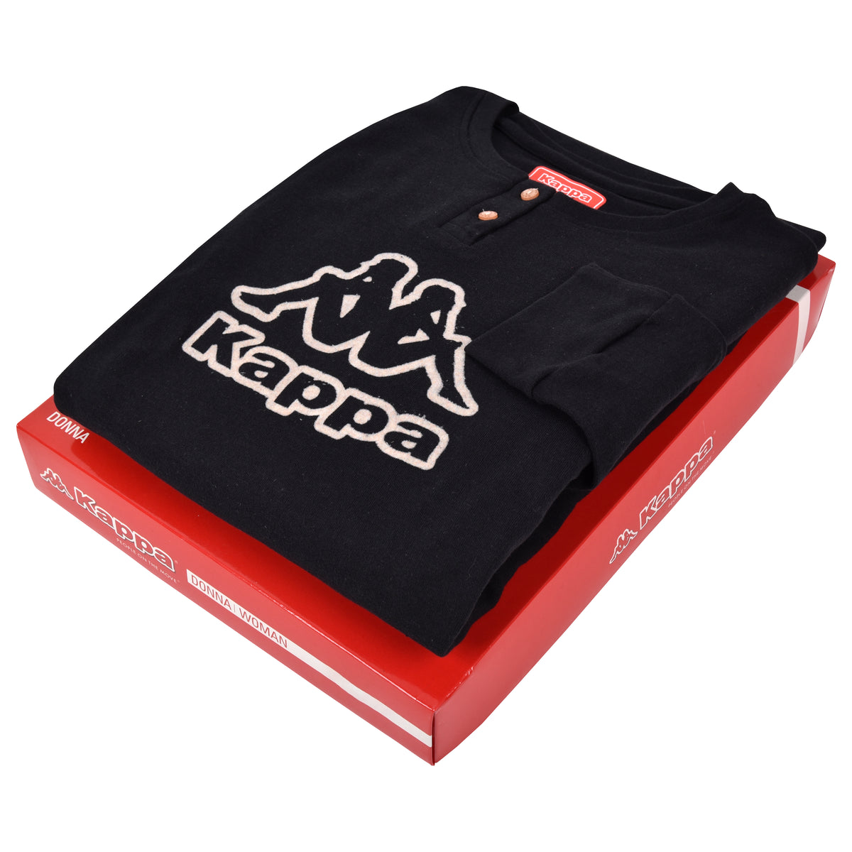 Pigiama Kappa donna nero caldo cotone modello sportivo KWW22207