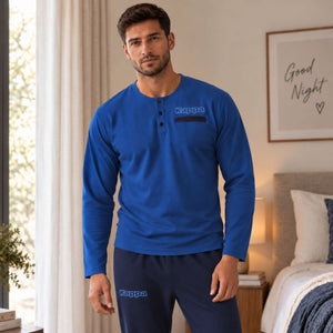 Pigiama uomo caldo cotone scollo serafino Kappa KMW26542