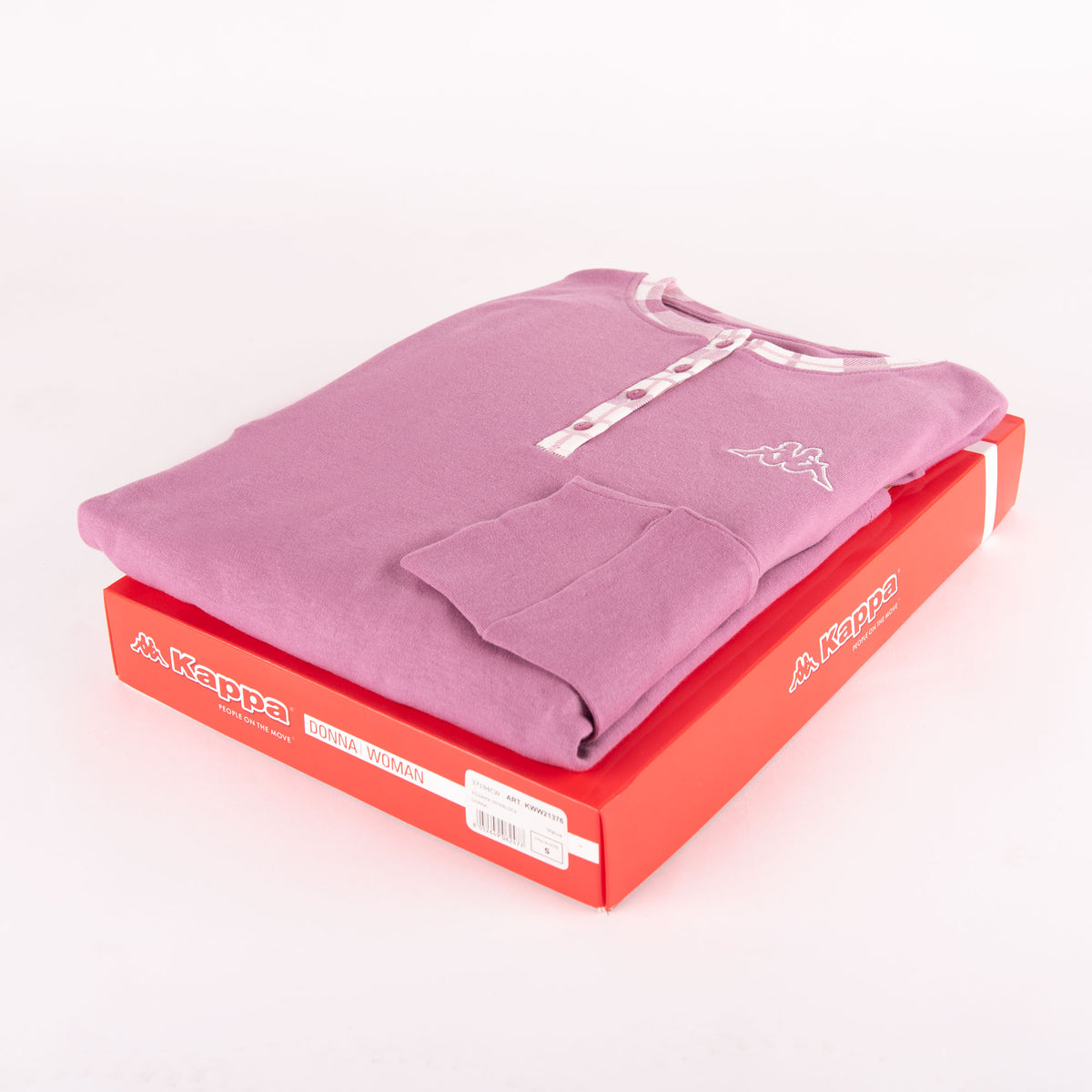 Pigiama donna Kappa 31376 caldo cotone rosa malva quadri