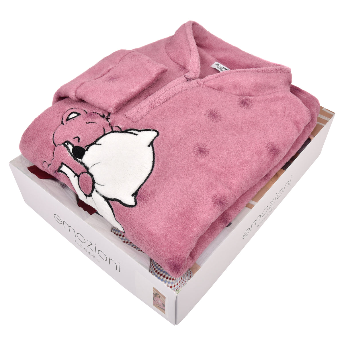 Pigiama donna invernale coral orsacchiotto fantasia quadretti rosa Karelpiù SE3476 