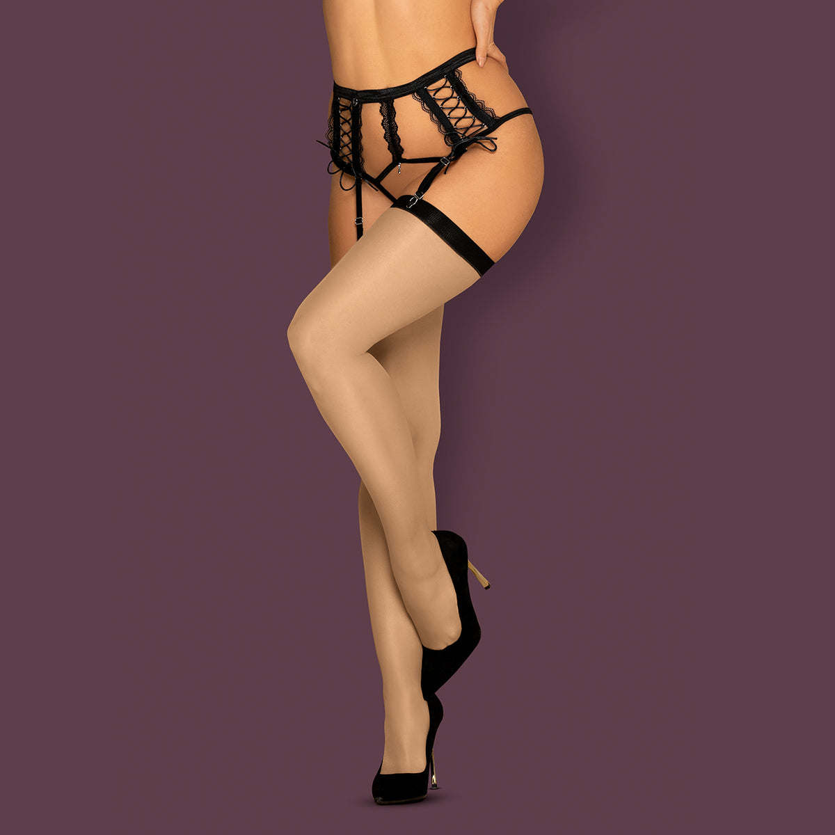 Calze S814 stockings velate pelle