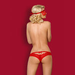 Sexy set mascherina + slip Obsessive 822-sea-3 rosso