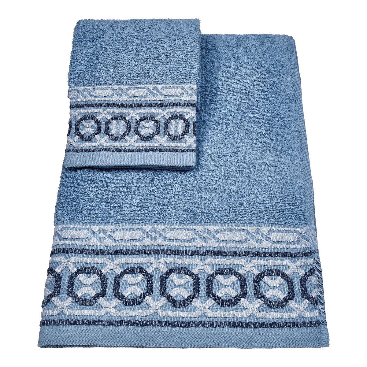 Vingi set asciugamani viso + ospite cotone Kelly avio