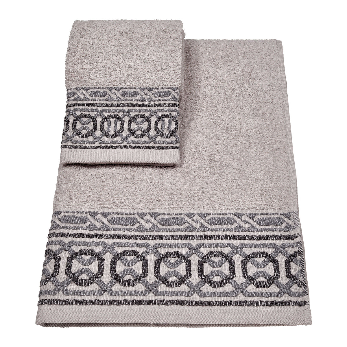 Vingi set asciugamani viso + ospite cotone Kelly grigio
