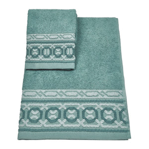 Vingi set asciugamani viso + ospite cotone Kelly acquamarina
