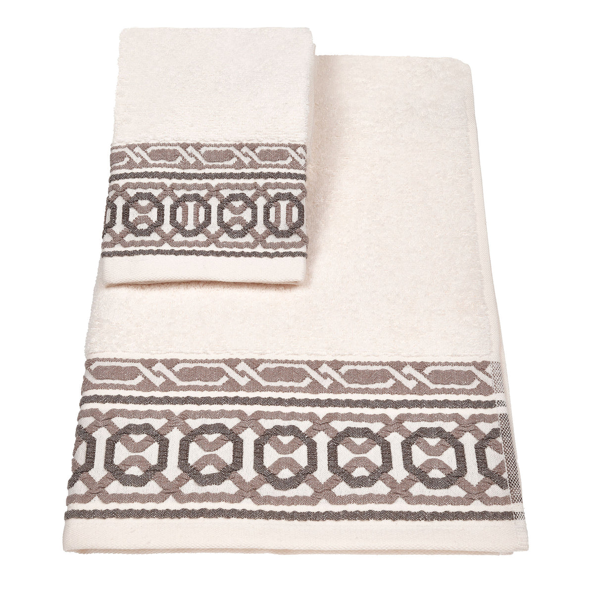 Vingi set asciugamani viso + ospite cotone Kelly panna