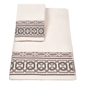 Vingi set asciugamani viso + ospite cotone Kelly panna