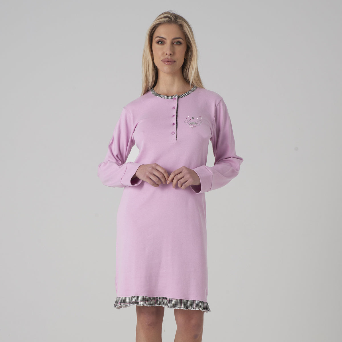 Camicia da notte donna serafino caldo cotone karelpiù KF5058