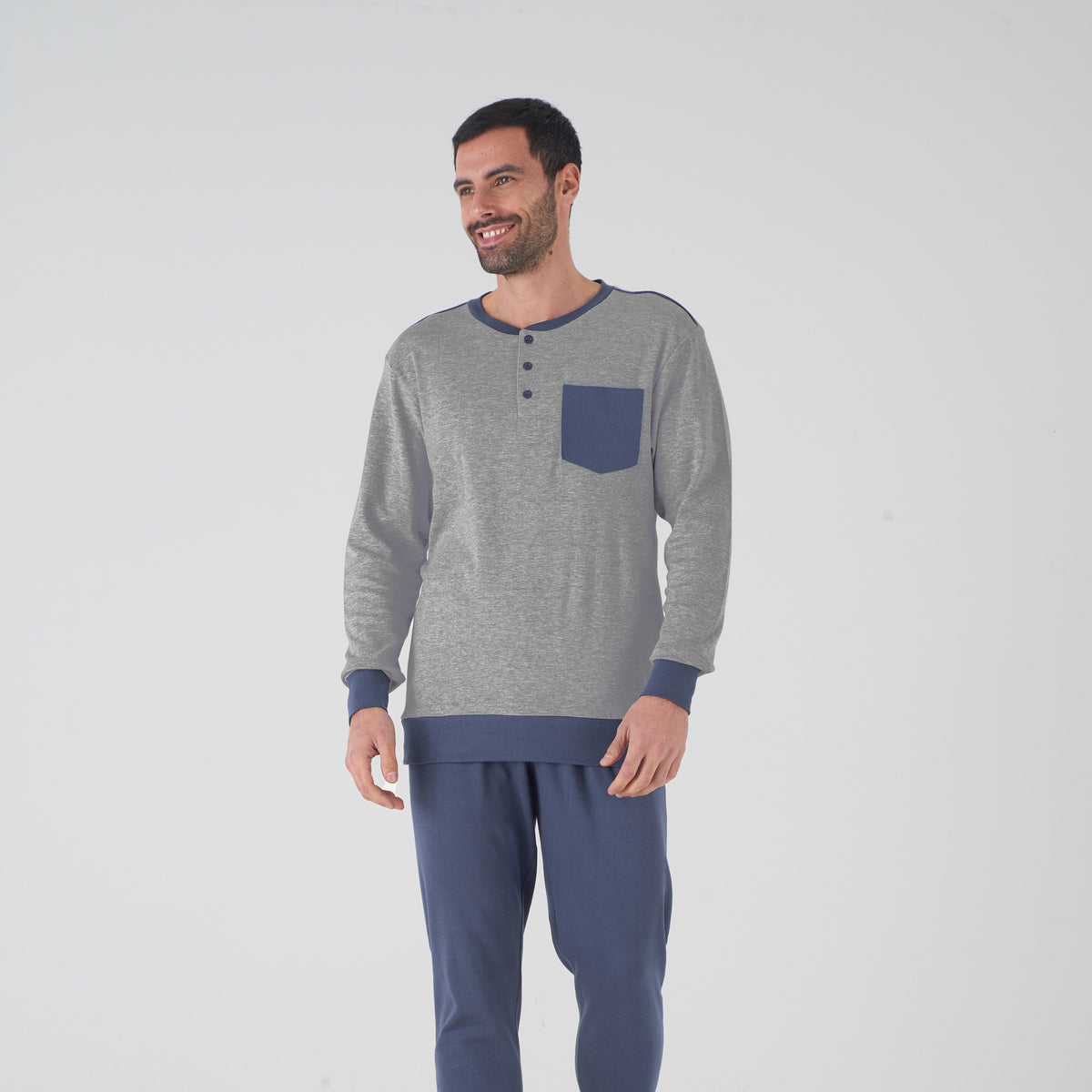 Pigiama uomo cotone caldo tinta unita Karel KF5115