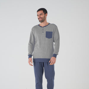 Pigiama uomo cotone caldo tinta unita Karel KF5115