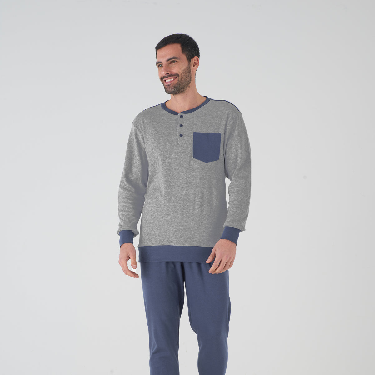 Pigiama uomo cotone caldo tinta unita Karel KF5115