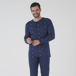 Pigiama uomo caldo cotone a serafino Karel KF5121