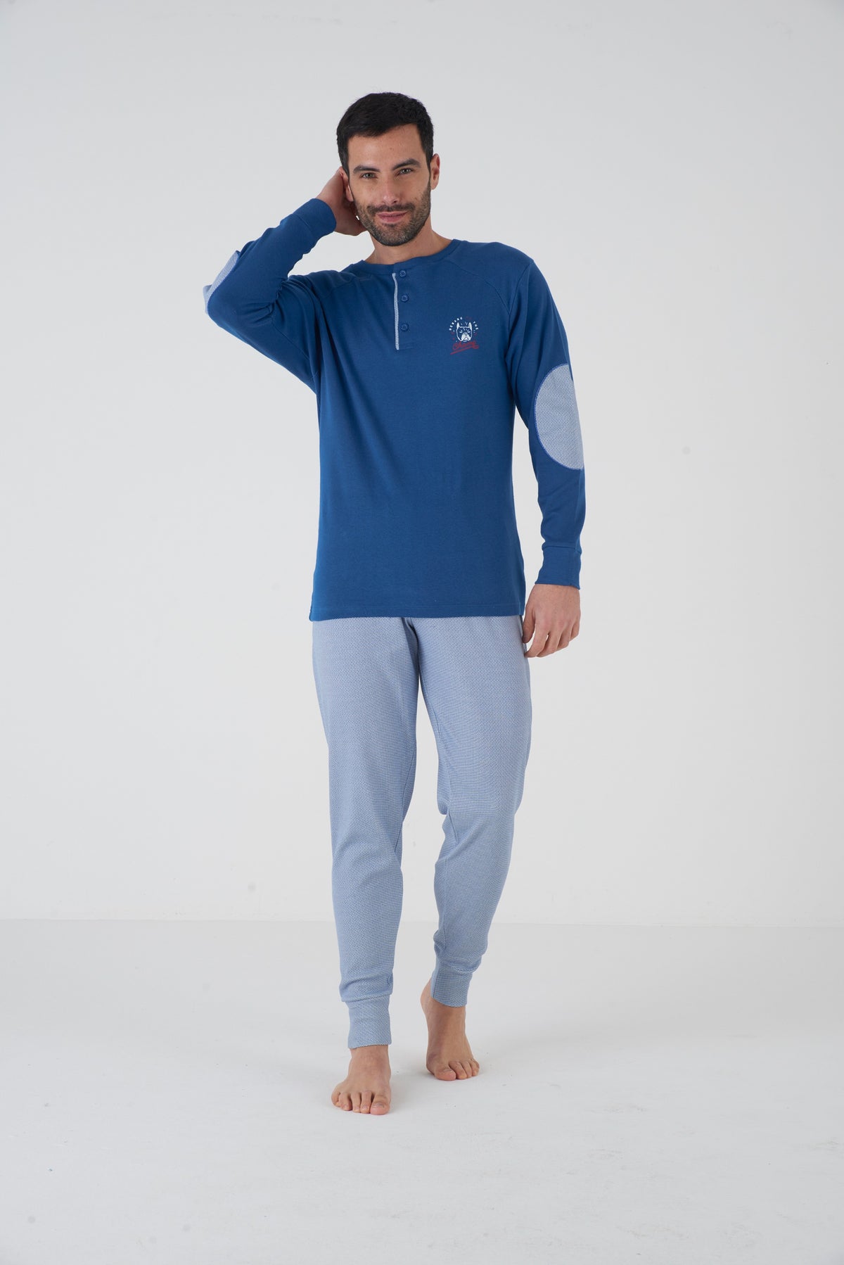 Pigiama uomo cotone caldo fantasia Karel KF5135