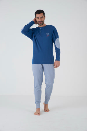 Pigiama uomo cotone caldo fantasia Karel KF5135
