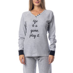 Pigiama Kappa donna grigio  melange caldo cotone modello sportivo KWW22209