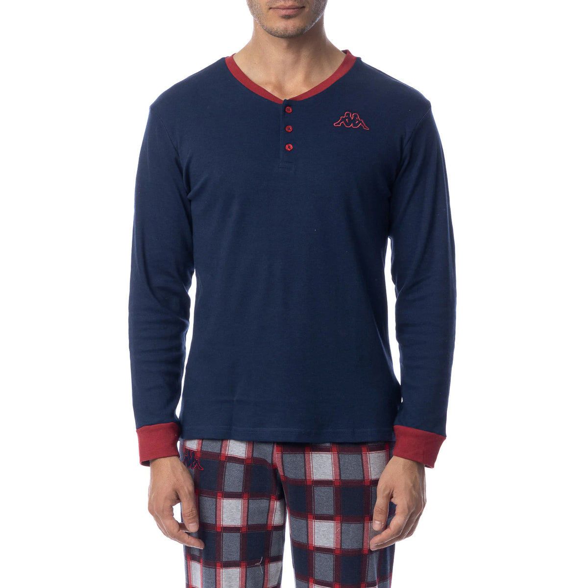 Pigiama uomo invernale Kappa KMW22101 caldo cotone navy