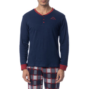 Pigiama uomo invernale Kappa KMW22101 caldo cotone navy