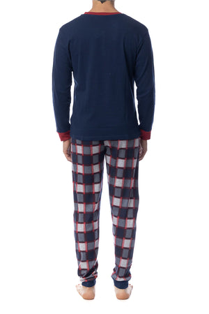 Pigiama uomo invernale Kappa KMW22101 caldo cotone navy