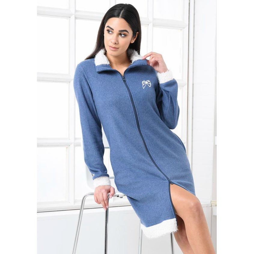 Vestaglia donna invernale Biancaluna D2528 in punto milano jeans