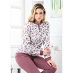 Pigiama donna Biancaluna D2531 punto milano invernale bordeaux