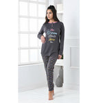 Pigiama donna Biancaluna D3005 caldo cotone invernale grigio