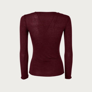 Maglia donna scollo a V con pizzo in cashmere Biancaluna Perla