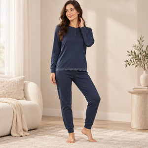 Pigiama donna scollo serafino Biancaluna 26D90023