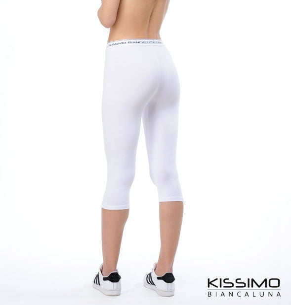 Leggings donna capri sportivo Biancaluna kl431 cotone elasticizzato 