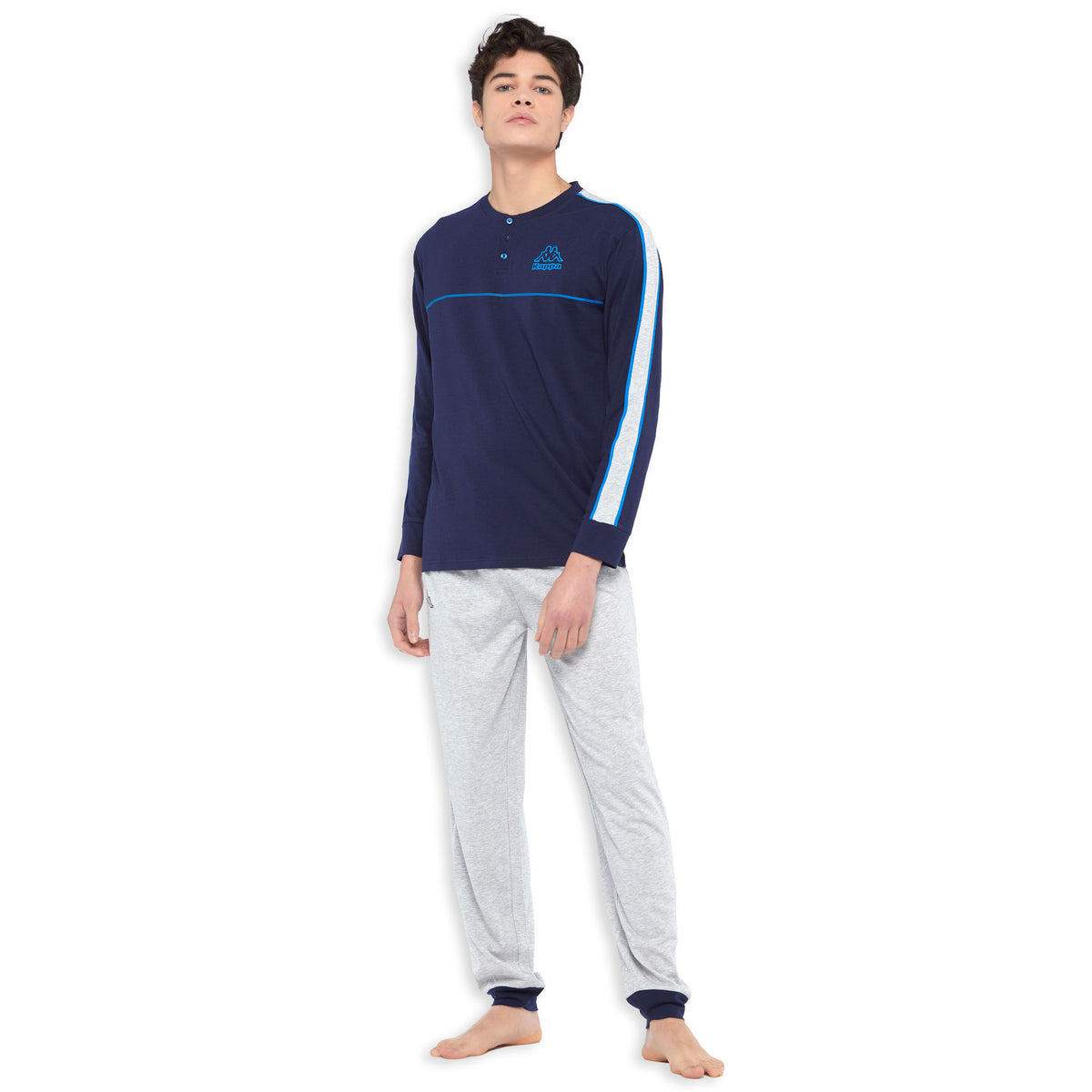 Pigiama uomo lungo cotone leggero Kappa 22803 navy