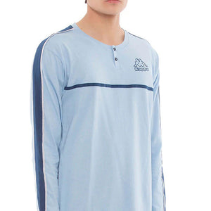 Pigiama uomo lungo cotone leggero Kappa 22803 celeste