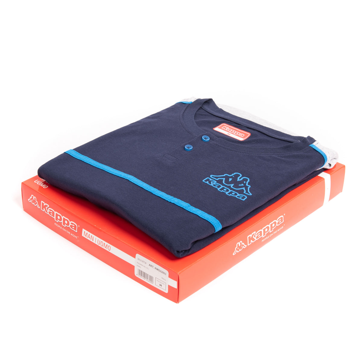 Pigiama uomo lungo cotone leggero Kappa 22803 navy