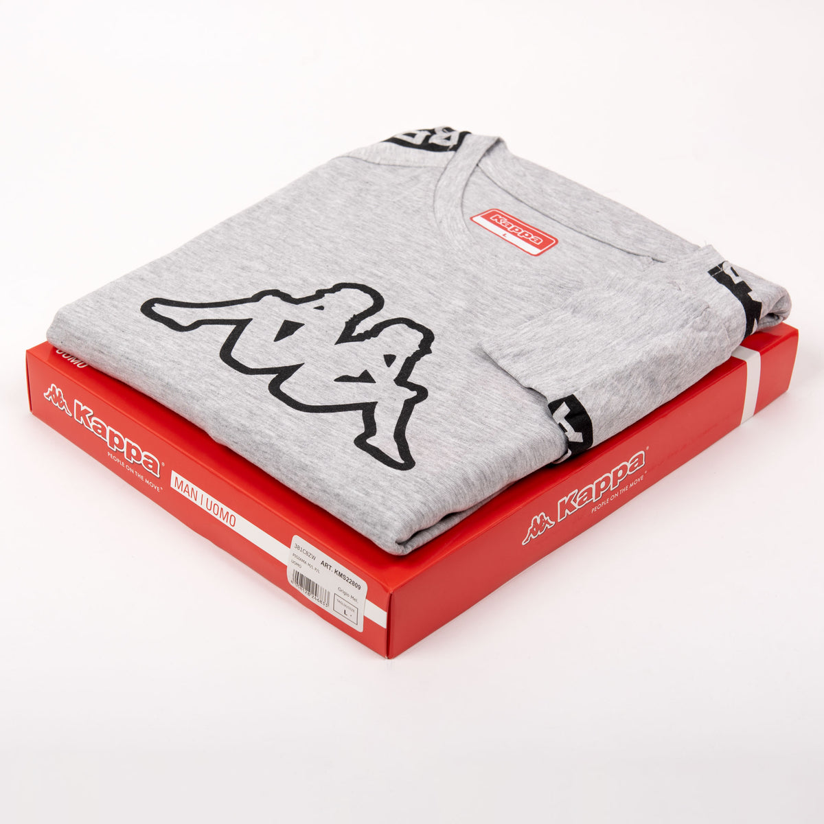 Pigiama uomo Kappa cotone sportivo KMS 22809 grigio melange