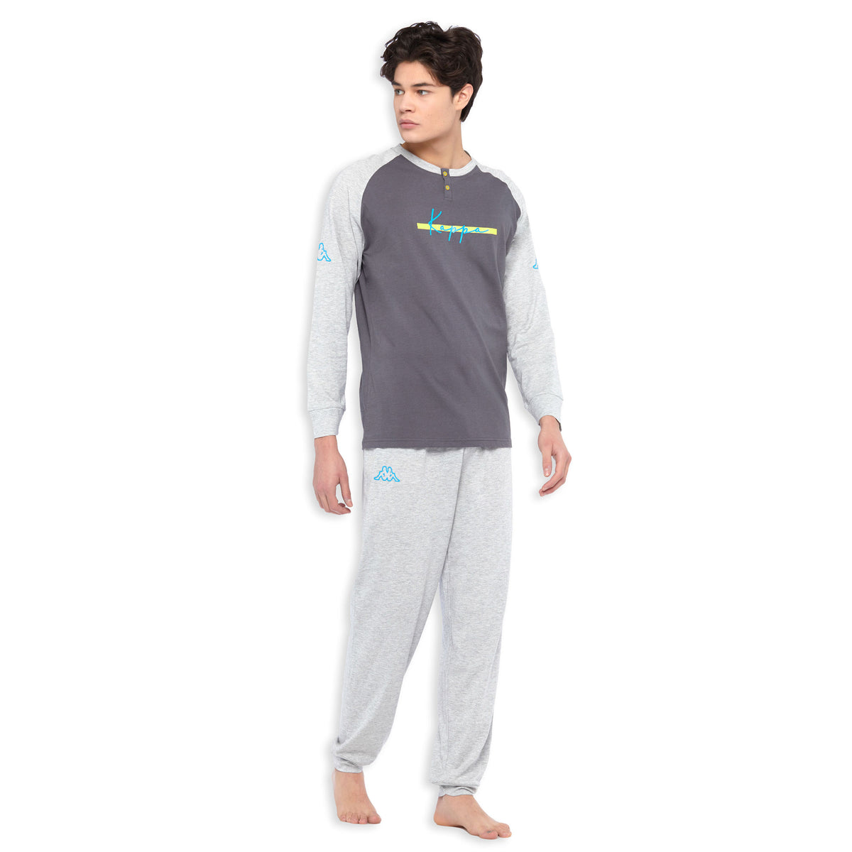 Pigiama Kappa uomo in cotone leggero sportivo KMS 22812 piombo