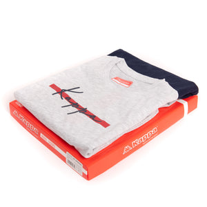 Pigiama uomo ragazzo Kappa KMS22832 100% cotone grigio chiaro melange