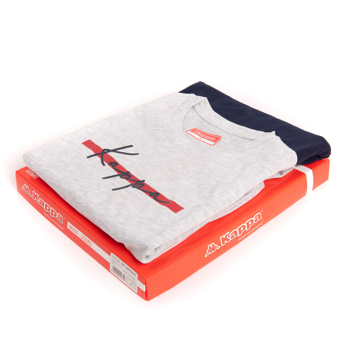 Pigiama uomo ragazzo Kappa KMS22832 100% cotone grigio chiaro melange
