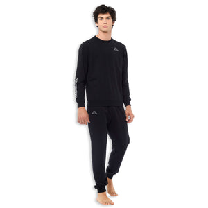 Pigiama uomo stile tuta Kappa KMS 22850 cotone nero