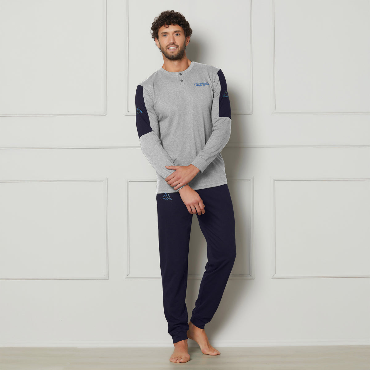 Pigiama Uomo in cotone scollo a serafino Kappa KMS25403