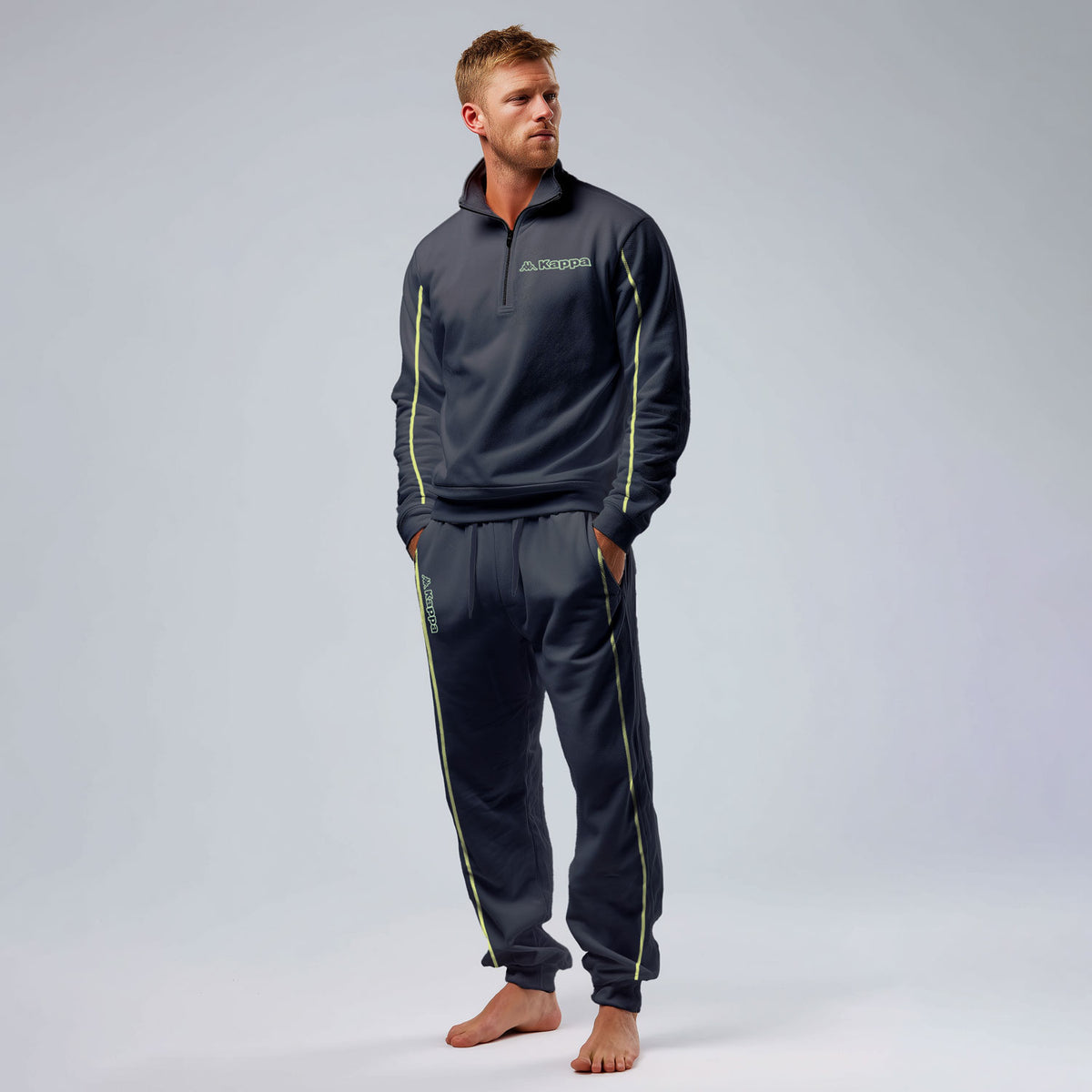 Tuta uomo mezza zip cotone leggero Kappa KMS26157