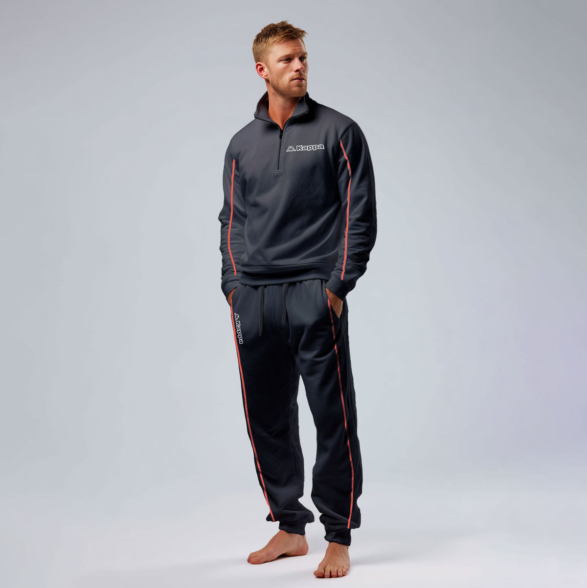 Tuta uomo mezza zip cotone leggero Kappa KMS26157