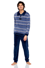 Pigiama uomo Kappa 20561 navy caldissimo pile coral