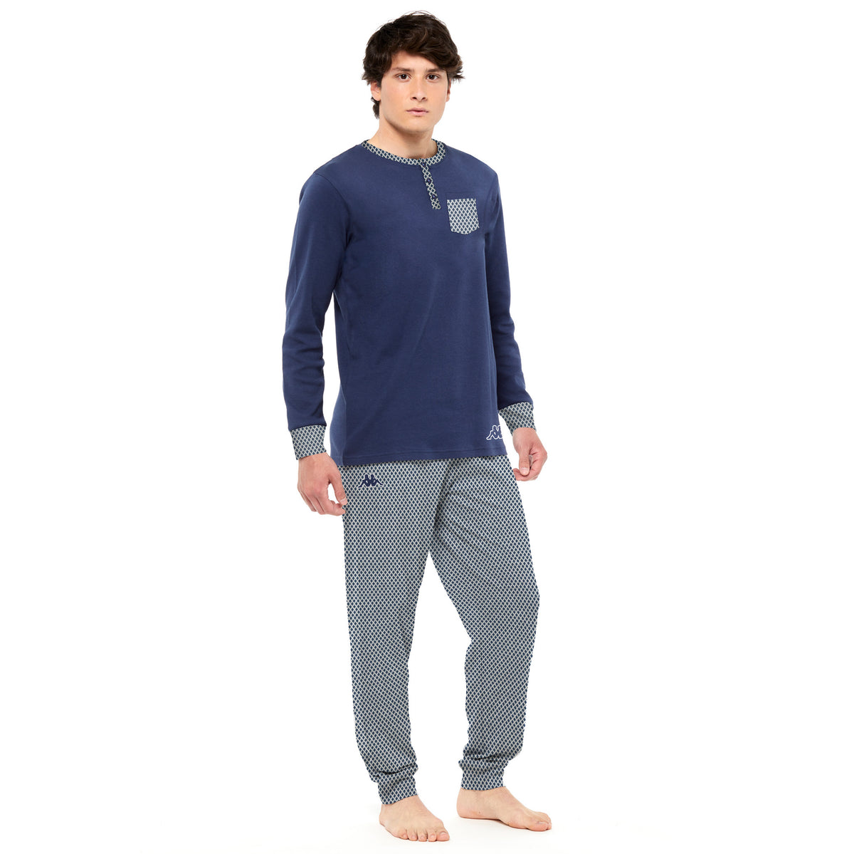 Pigiama Kappa uomo cotone caldo 21244 blu navy