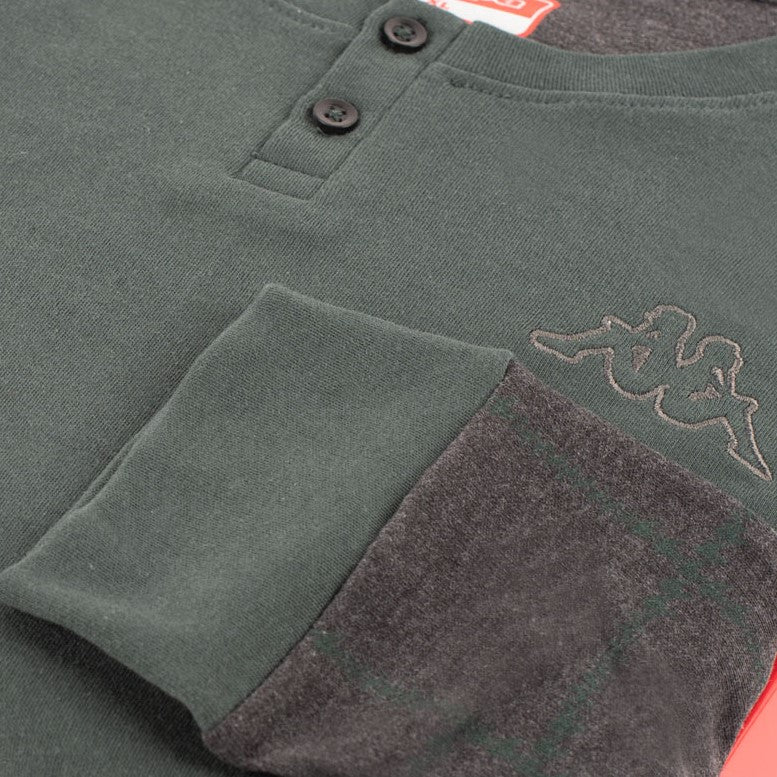 Pigiama uomo Kappa 21260 caldo cotone con polsini verde quadri