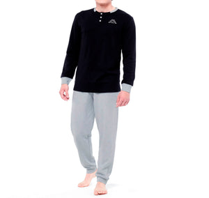 Pigiama uomo calibrato Kappa 21262 caldo cotone conformato nero